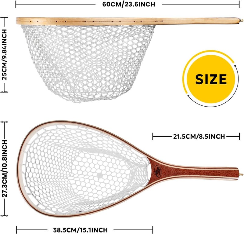 sf. Fly Fishing Landing Net Soft Rubber Mesh Trout Net Catch and Release Net - Image 2